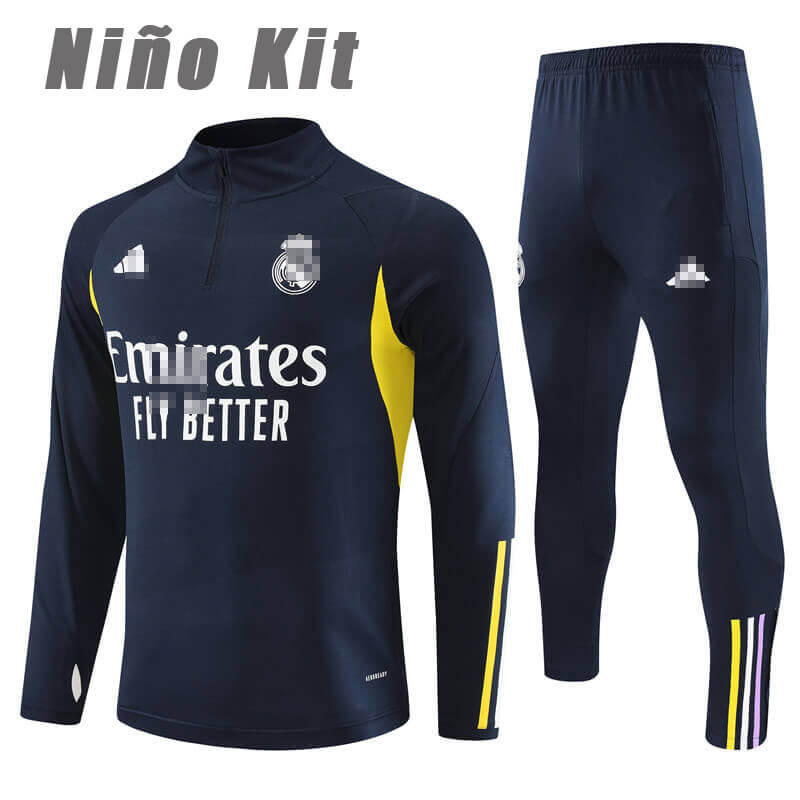 Sudadera Entrenamiento Real Madrid 2023/2024 Niño Kit Azul Marino